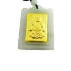 Necklaces Natural Jade Agate 24k Gold Zodiac Buddha Necklace