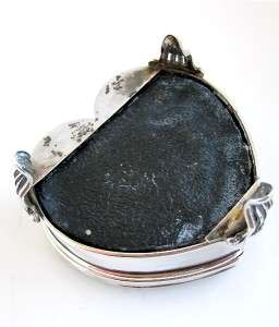   ANTIQUE Edwardian 1910 Solid SIlver Heart Shaped Ring/Trinket Box ~ NR