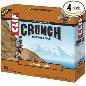  Clif Bar Crunch Bar, Peanut Butter, 10 Count (Pack of 4 