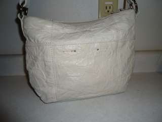   Off White Wrinkled Leather Medium Hobo Bag Mountain Duffle Tote  