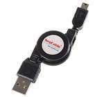 New Retractable USB to Mini USB Data Cable (74cm Length) KY DE 22552
