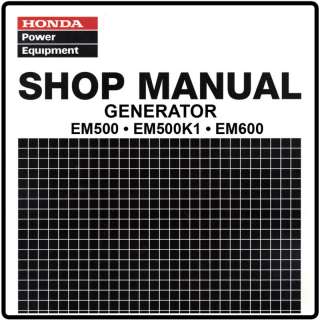 Honda EM500 EM600 Generator Service Repair Manual 6189202  