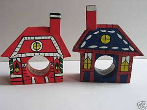 Hand Painted Wood Wooden House Napkin Rings Philippines  