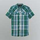 Amplify Mens Short Sleeve Plaid Button Shirt