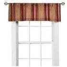 Home Red and Gold Chenille Stripe Window Valance Curtain Topper