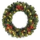   Lit LED Battery Operated Taylor Spruce Christmas Wreath   Clear Lights