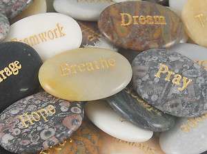 Engraved Marble Energy Word Stones   Sold Individually  