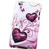   Pink Heart Case Cover+Screen Protector For iPod touch 4 4th G Gen USA