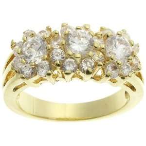  18K Yellow Gold Plated CZ Romantic Ring Jewelry