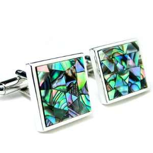  Classic Abalone Cuff Links Gift Boxed