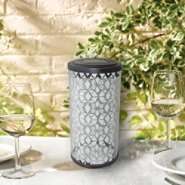 Smart Solar Frosted Fretwork Cylinder Solar Lantern 