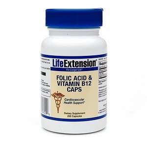  Life Extension Folic Acid & Vitamin B12 Caps, Capsules 200 