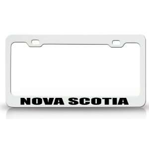 NOVA SCOTIA Country Steel Auto License Plate Frame Tag Holder White 