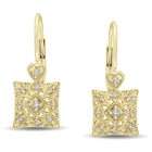 Amour 1/6 CT Diamond TW LeverBack Earrings 10k Yellow Gold GH I2;I3