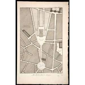  1770 Copper Engraving Map Architectural Site Plan Odeon 