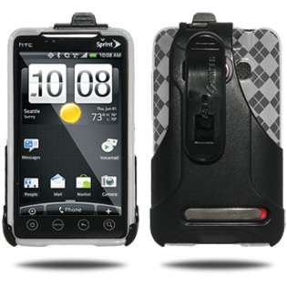   Argyle Case + Swivel Holster Combo   Clear For HTC EVO 4G 