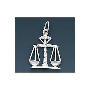  Scales Of Justice Charm   Sterling Silver Jewelry
