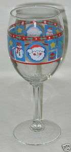 Libbey Christmas Motif Wine Glass  