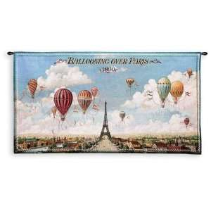  Ballooning Over Paris Wall Hanging   48 x 25