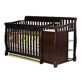   Convertible Crib with changer, Espresso  Baby Furniture Cribs