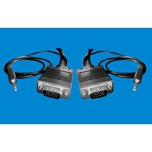  1d4us 6ft Svga Monitor Cable Hd15 Male + 3.5 Stereo Male 