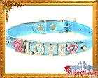 Dog Cat Pet Name Collar Free Letter Glossy Blue 8 14