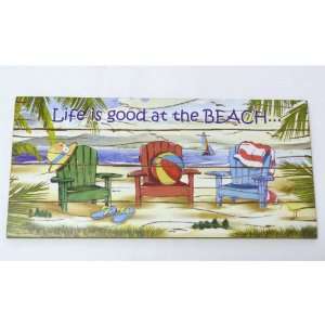   Chairs, Flip Flops and Beach Hat   15.75 X 7.5 New