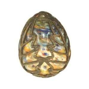  Meyda 22094 Victorian Floral Art Glass Egg Shade   White 