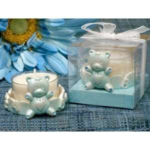  Wedding Favors Teddy Bear Candle Holders w Blue Crystals 