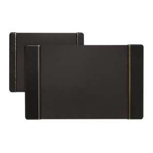 Imitation Leather Panel Desk Pad, 36Wx20D, Black/Gold (AOP413961 