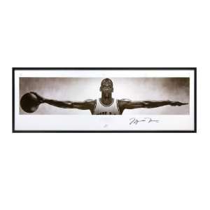  Michael Jordan Autographed Wings Poster  Framed 70580 