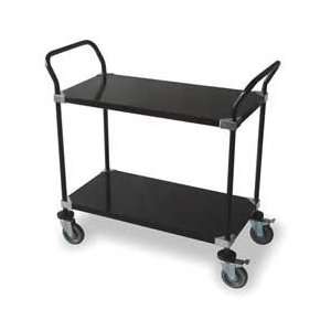 Storelogic 2HDT2 Wire Cart, HD, Blk, 2 Solid Shelf, 36x24x39  