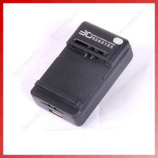   Universal Battery Charger With USB Port Output For Mobile Phone Black