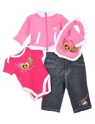 Mecca Hearts in Flight 4 Piece Denim Set (Sizes 0M   9M)