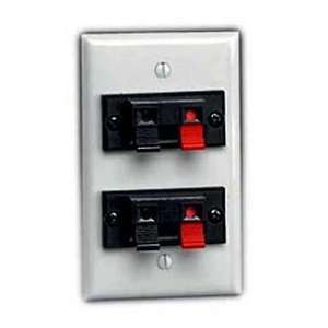 Leviton 40952 2PW 1 Gang Double Spring Clip Polymer Wallplate   White