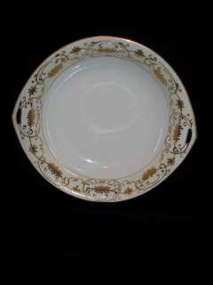   SERVING DISH/BOWL~APPLIED GOLD GILT~NIPPON HAND PAINTED~HANDLE  