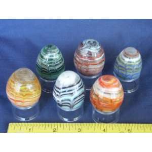  6 Colored Glass Eggs with Stands, 3.10.2 