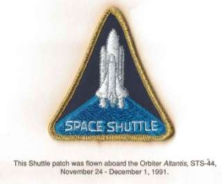   ORIGINAL SPACE SHUTTLE PATCH FLOWN IN SPACE ON ATLANTIS STS 44 RARE