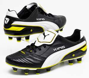 New PUMA King Finale I FG Mens Soccer Cleats, Black & Yellow K Leather 