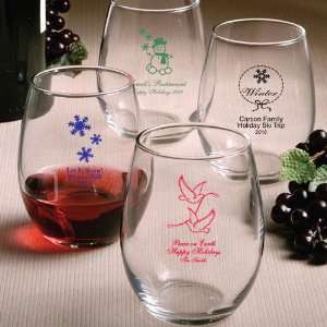  Personalized Stemless Wine Glasses   Custom Artwork F3421s 