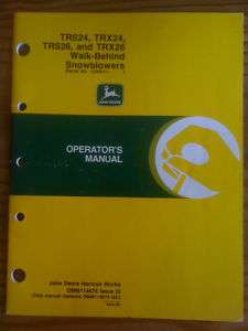 John Deere Operator Manual for TRS24 TRX24 TRS26 TRX26 Walk Behind 