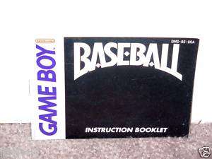 BASEBALL INSTRUCTION BOOKLET   Nintendo Game Boy  