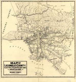 1912 map of Los Angeles Orange County California  
