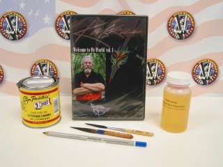 Steve Kafka Pinstriping kit paint scroller brush DVD  