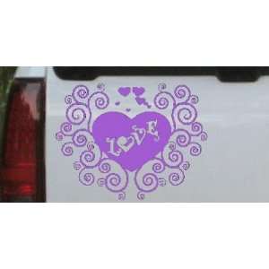 Purple 22in X 28.6in    Swirl Heart Love Christian Car Window Wall 