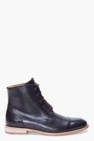Black High Top Leather Boots