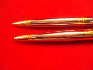 Chrome and Gold Tone Cross Pen Pencil Set Bradbury  