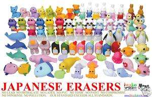 Iwako Japanese Erasers ANIMALS SETS Lots to Choose From  