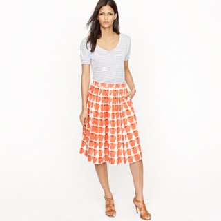 Pleated jardin skirt in delicious apple   A line/Full   Womens skirts 