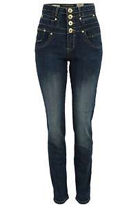   FASHIONABLE COMFY SKINNY FADED HIGH WAIST DENIM JEANS SIZE 6 14  